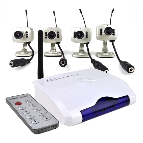 Ricevitore e 4 Canalei e 4 Telecamere a colori Wireless Wifi e Audio con Telecomando
(1169351627)