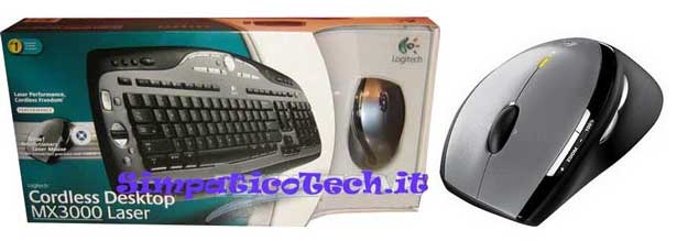 Logitech Cordless MX 3000 Laser Tastiera Wireless Mouse NUOVA