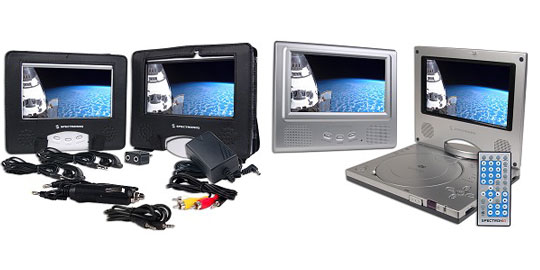 Lettore DVD per AUTO Spectroniq PDV-768 Widescreen con 2 Monitor e telecomando