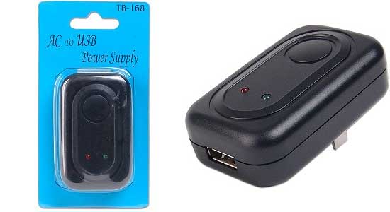 Alimentatore da presa di corrente con uscita USB per iPod iPhone Palmari ect