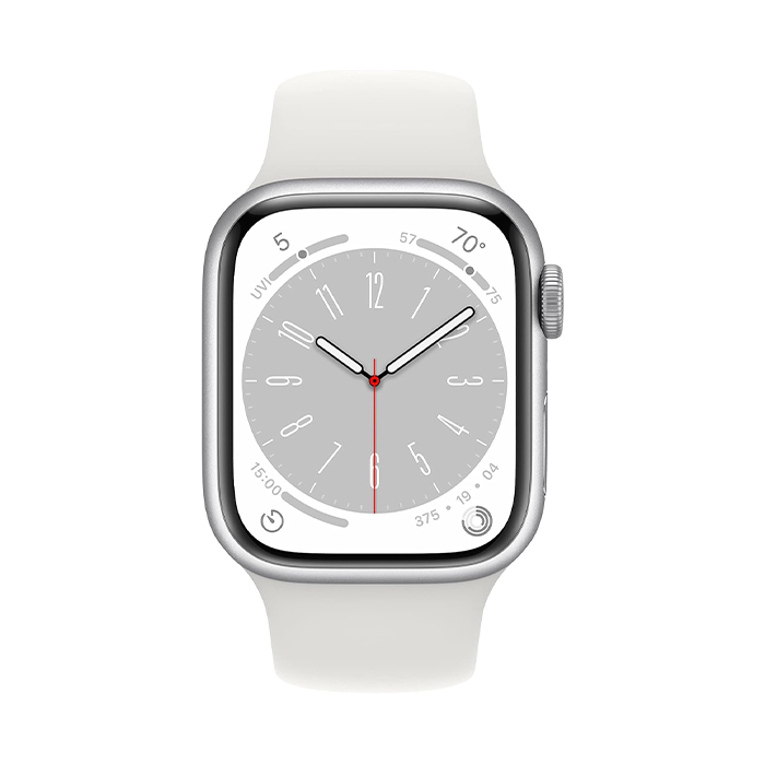 Smartwatch Apple Watch Series 8 GPS LTE (A2775) Aluminium 45mm 32GB OLED Silver - White Strap [Grade A]