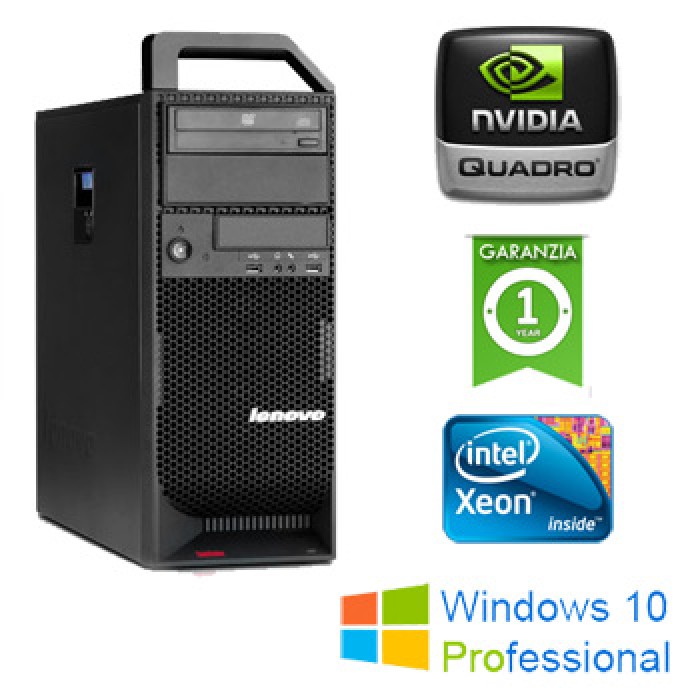 Workstation Lenovo ThinkStation S20  Xeon W3550 4Core 12Gb 320b DVD Quadro 4000 2Gb Windows 10 Professional