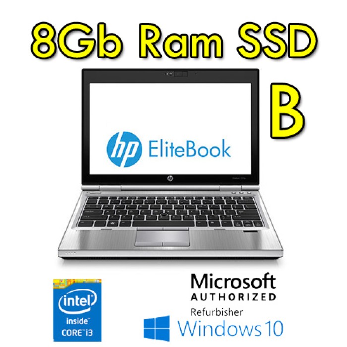 Notebook HP EliteBook 2570p Core i3-3110M 2.4GHz 8Gb 128Gb SSD 12.5' HD WEBCAM Windows 10 HOME [Grade B]