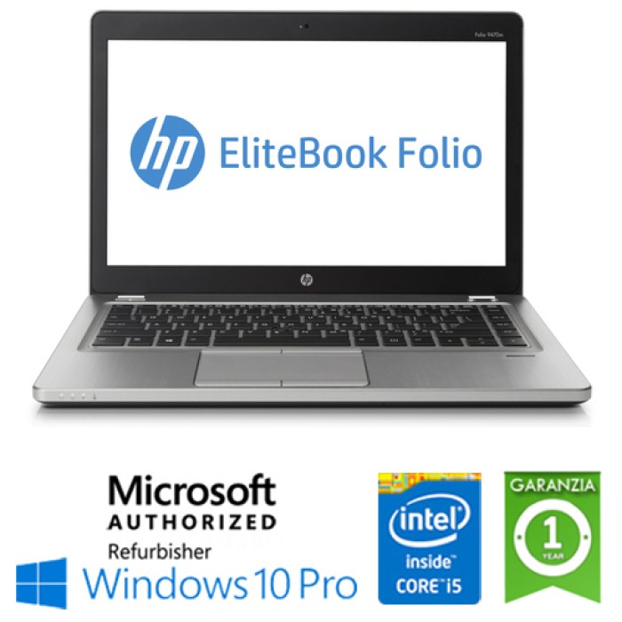 Notebook HP EliteBook Folio 9470M Core i5-3437U 8Gb 180Gb SSD 14' Windows 10 Professional
