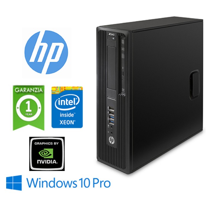 Workstation HP Z240 SFF Xeon E3-1230 V5 3.4GHz 8Gb 1Tb NVIDIA NVS 510 2GB DVD-RW Windows 10 Professional RENEW