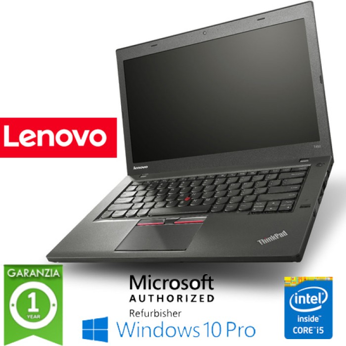 Notebook Lenovo Thinkpad T450 Core i5-5300U Quinta Gen. 8Gb 512Gb SSD 14.1' Windows 10 Professional 