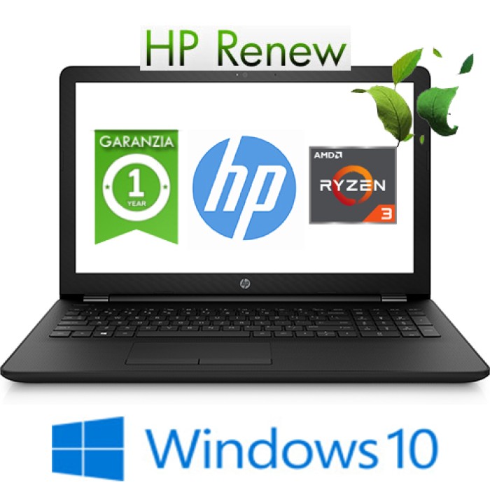 Notebook HP 15-db0025nl AMD RYZEN3-2200U 2.5GHz 12Gb 1TB 15.6' HD DVD-RW AMD Radeon 530 2GB Windows 10 HOME