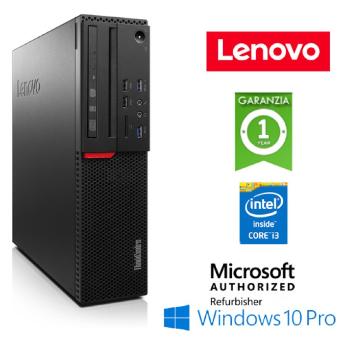 PC Lenovo ThinkCentre M800 Core i3-6100 3.7GHz 8Gb Ram 500Gb DVD-RW Windows 10 Professional SFF