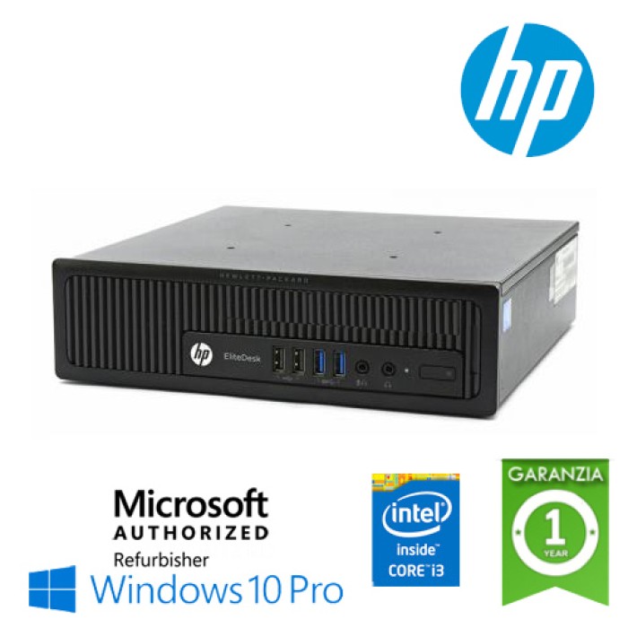 PC HP EliteDesk 800 G2 USDT Core i3-6100T 3.2GHz 8Gb Ram 500Gb Windows 10 Professional