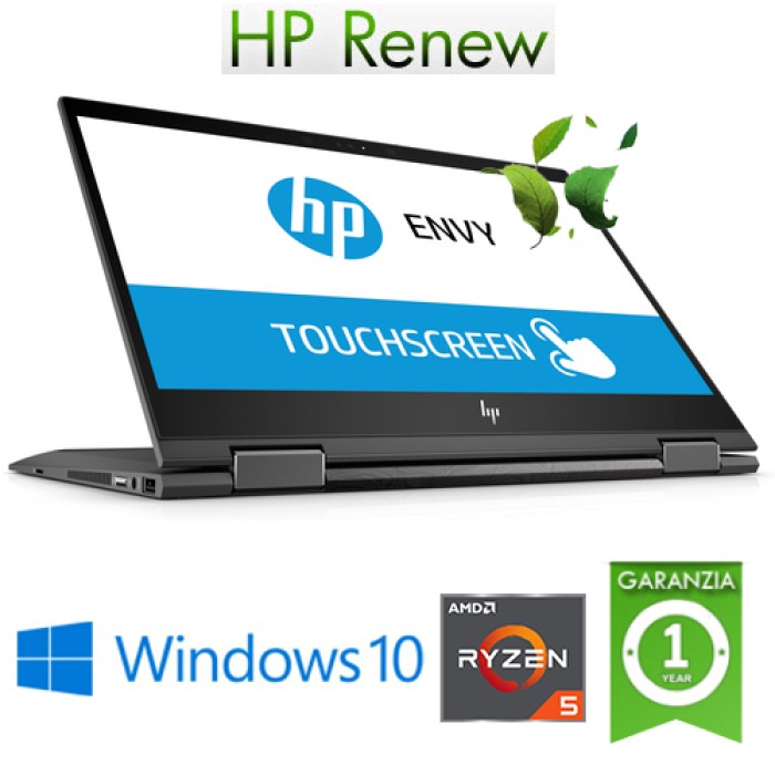 Notebook HP Envy X360 13-AG0010NL RYZEN5-2500U 8Gb 256Gb SSD 13.3' FHD TS Windows 10 HOME