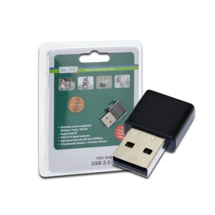 CHIAVETTA DIGITUS DN70542 NANO USB WIFI 300 MBIT IEEE 802.11N (2.4GHz)
