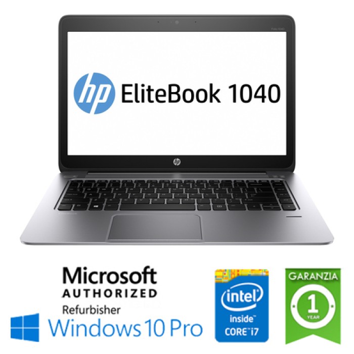 Notebook HP EliteBook Folio 1040 G1 Core i7-4600U 2.1GHz 8Gb 180Gb SSD 14' Windows 10 Professional