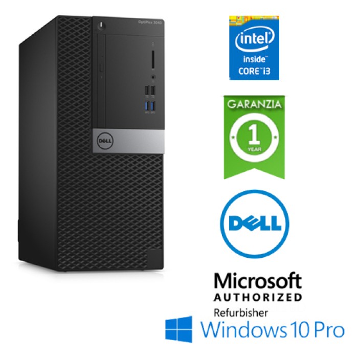 PC Dell Optiplex 3040 Tower Core i3-6100 3.7GHz 8Gb Ram 500Gb DVD-RW Windows 10 Professional