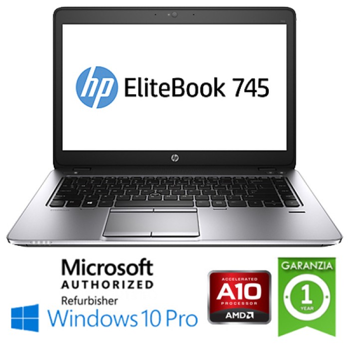 Notebook HP EliteBook 745 G3 AMD A10-8700B R6 8Gb 500Gb 14.1' HD Windows 10 Professional