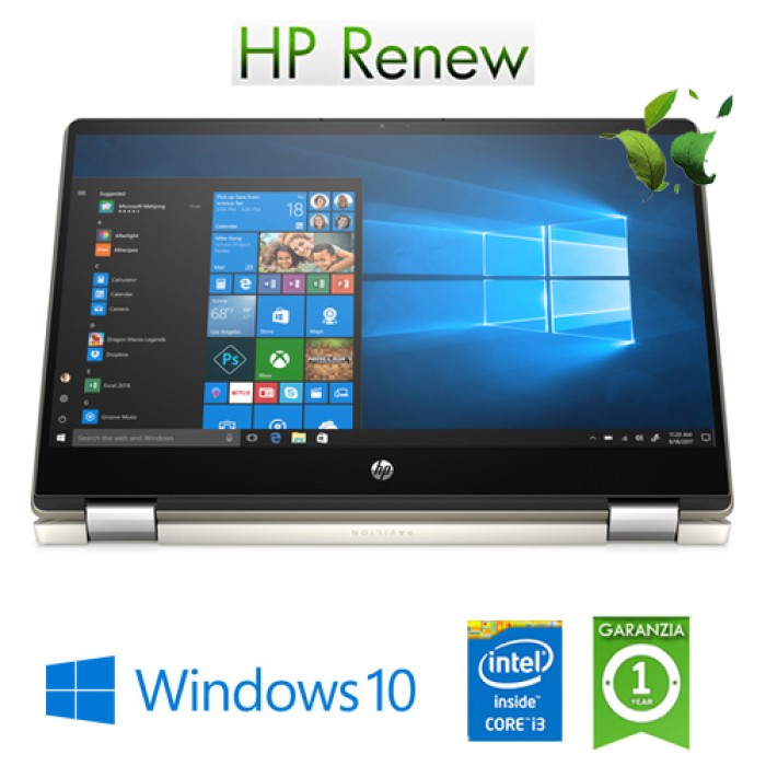 Notebook HP Pavilion x360 14-dh1007nl Intel Core i3-10110U 2.1GHz 8Gb 256Gb SSD 14' FHD Windows 10 HOME