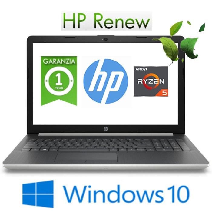 Notebook HP 14-dk0010nl AMD Ryzen5-3500U 2.1 GHz 8Gb 256Gb SSD 14' FHD LED Windows 10 HOME