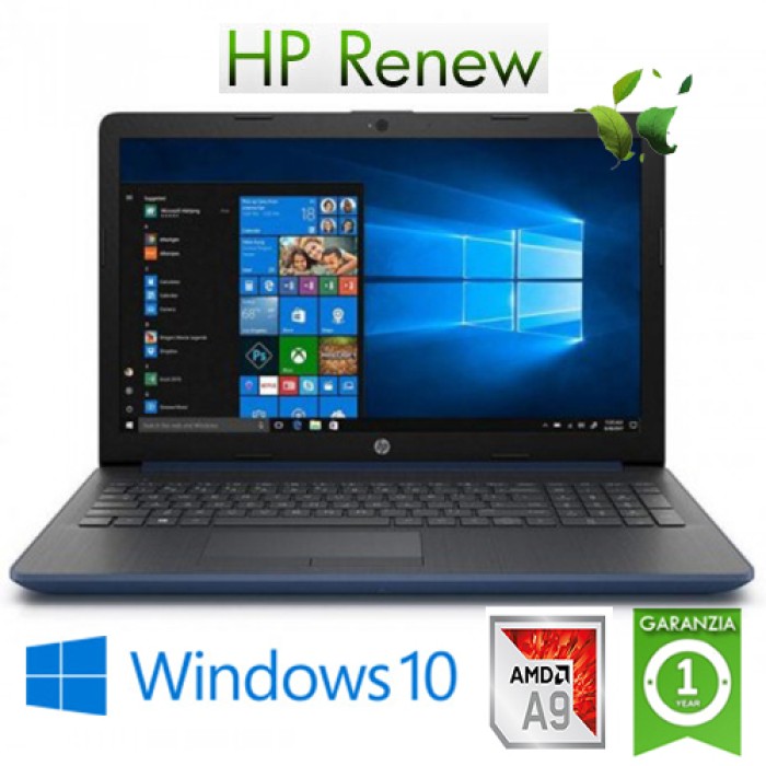 Notebook HP 15-db0081ns AMD A9-9425 3.1GHz 8Gb 256Gb SSD 15.6' HD LED Windows 10 HOME [LINGUA SPAGNOLA]