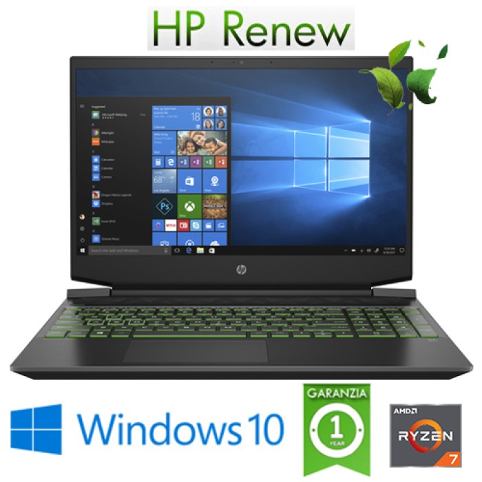 Notebook HP Pavilion Gaming 15-ec0000nl R7-3750H 8Gb 512Gb SSD 15.6' FHD GTX 1060 4GB Windows 10 HOME