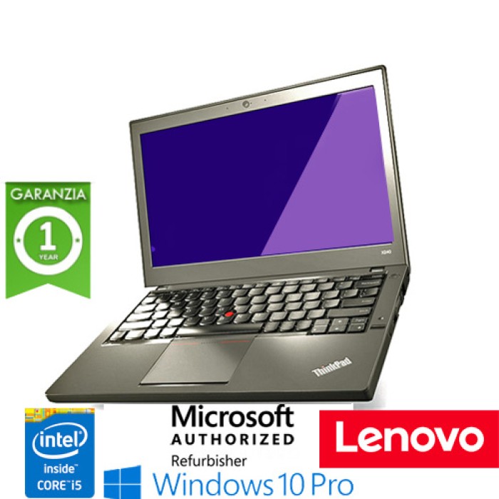 Notebook Lenovo Thinkpad X240 Core i5-4300U 8Gb 256Gb 12.1' WEBCAM Windows 10 Professional LEGGERO