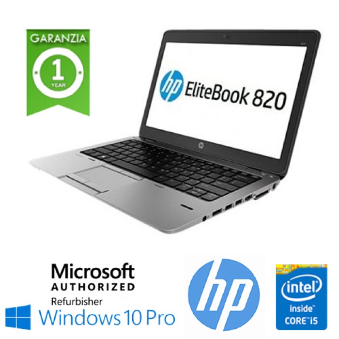 Notebook HP EliteBook 820 G2 Core i5-5300U 8Gb 180Gb SSD 12.1' HD AG LED Windows 10 Professional Leggero