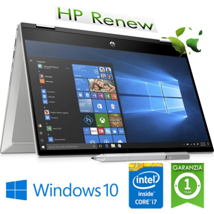 Notebook HP Pavilion x360 14-dw0013nl Intel Core i7-1065G7 1.3 GHz 8Gb 512Gb SSD 14' FHD LED Windows 10 HOME