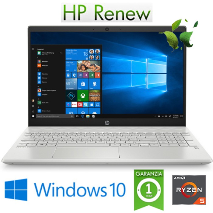 Notebook HP Pavilion 15-cw1085nl Ryzen5-3500U 2.1GHz 8Gb 512Gb SSD 15.6' FHD LED Windows 10 HOME