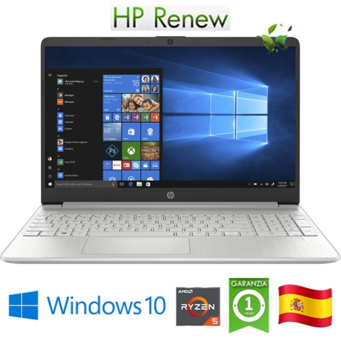 Notebook HP 15s-eq0019ns RYZEN5-3500U 2.1GHz 8Gb 256Gb 15.6' FHD LED Windows 10 HOME [LINGUA SPAGNOLA]
