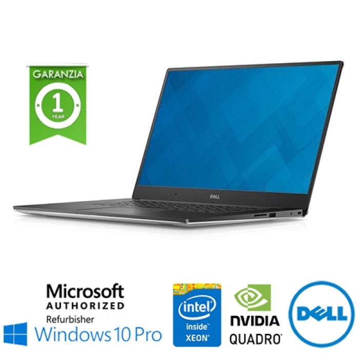 Mobile Workstation Dell Precision 5520 Xeon E3-1505MV6 3.0GHz 16Gb 512Gb 15.6' Quadro M1200 4GB Win 10 Pro