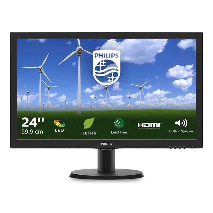 Monitor Philips 243S5L 24 Pollici 1920x1080 Full-HD VGA DVI HDMI Black