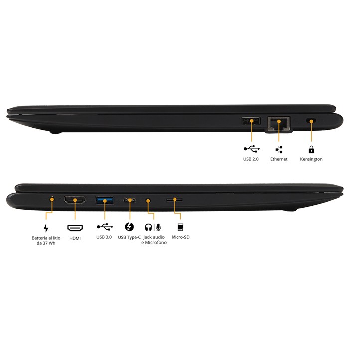 Notebook SiComputer Nauta E1402 Celeron N4020 1.1GHz 4GB 128GB SSD 14.1' Full-HD Windows 10 Pro [Nuovo]
