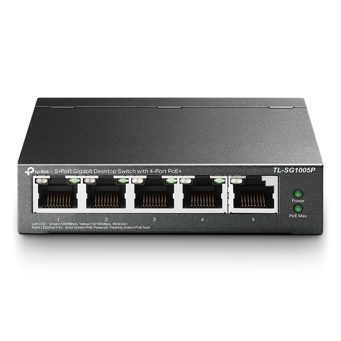 TP-Link TL-SG1005P 5-Port Gigabit Desktop Switch with 4-Port PoE+