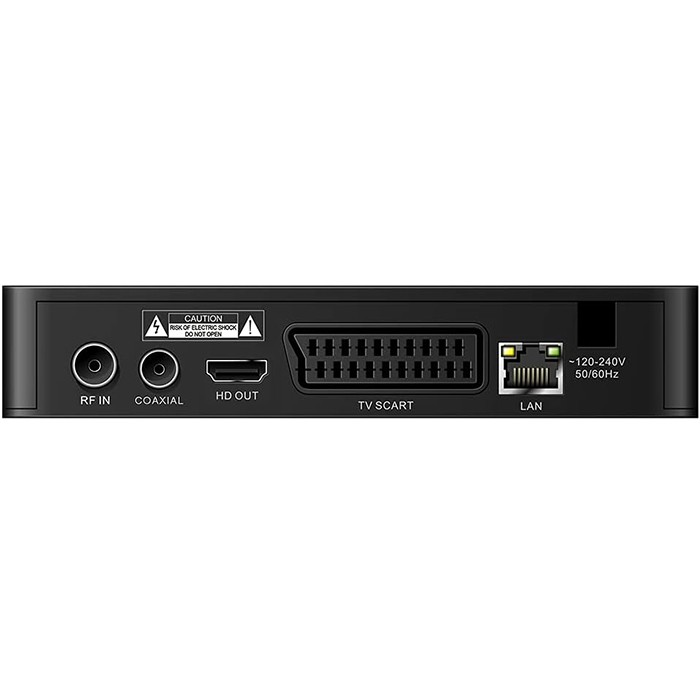 Decoder Digitale Terrestre E-Star T2-618 UHD DVBT-2 RJ45 USB 2.0 HEVC Main 10 Nero