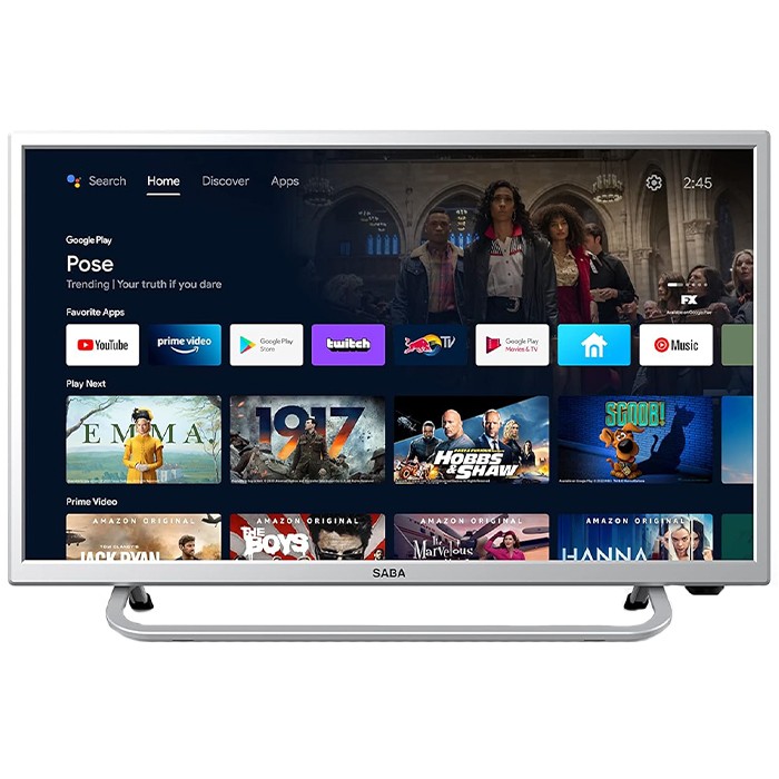 TV Saba SA24S56A11 24 Pollici 1366x768 HD Smart TV LED DVB-T2 Silver