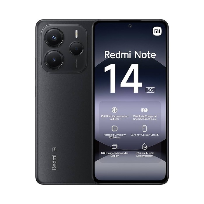 Smartphone Xiaomi Redmi Note 14 5G 256GB 6.67' OLED 50MP Black [Grade A]