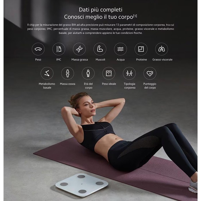 Xiaomi Bilancia Pesapersone Elettronica Mi Body Composition Scale 2 Bluetooth 5.0 Portata 150 kg