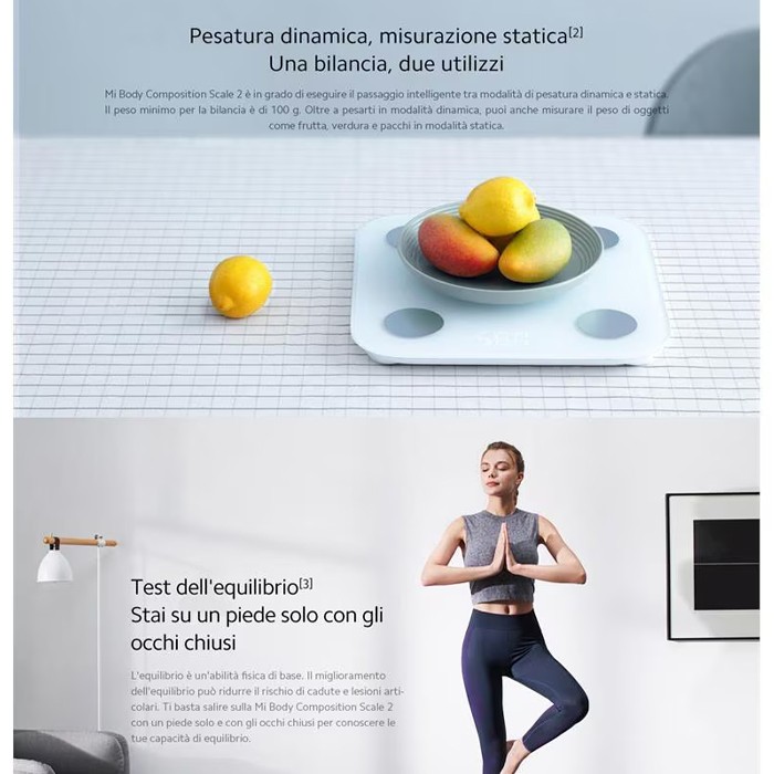 Xiaomi Bilancia Pesapersone Elettronica Mi Body Composition Scale 2 Bluetooth 5.0 Portata 150 kg