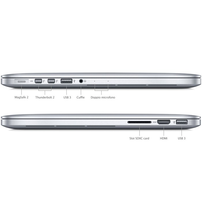 Apple MacBook Pro 15 MLH42LL/A Fine 2013 Retina i7-4750HQ 2GHz 8GB 250GB SSD 15.4' Silver [Grade C+]