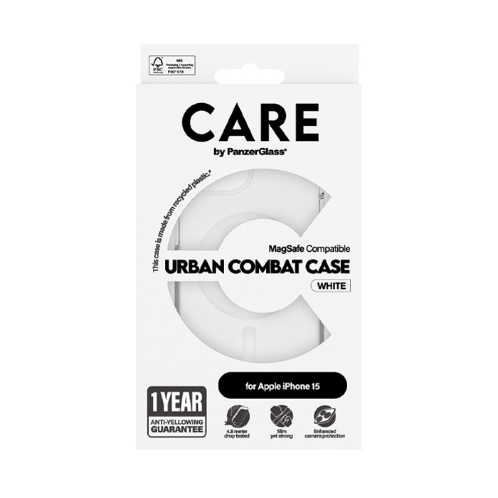 Cover PanzerGlass trasparente Urban Combat White MagSafe Apple iPhone 15