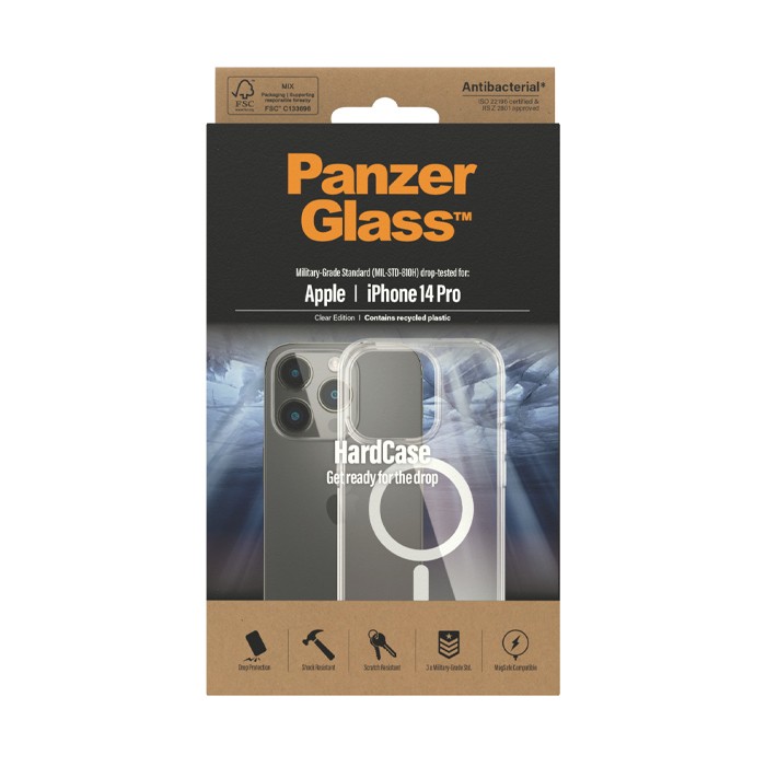 Cover PanzerGlass HardCase Transparent White MagSafe iPhone 14 Pro Trasparente [5711724004100]