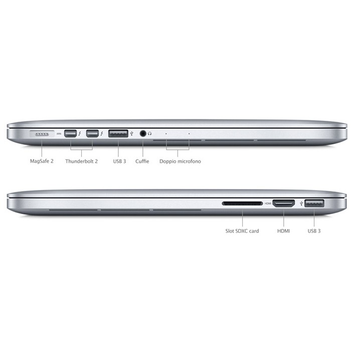 Apple MacBook Pro 15 Metà 2015 MJLQ2LL/A Core i7-4870HQ 16GB 500GB SSD 15.4' Radeon R9 M370X 2GB [Grade C+]