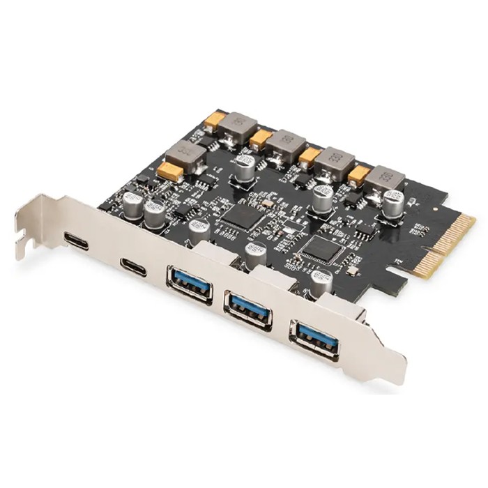 Digitus logo Digitus Scheda PCIe 2 USB-C + 3 USB A