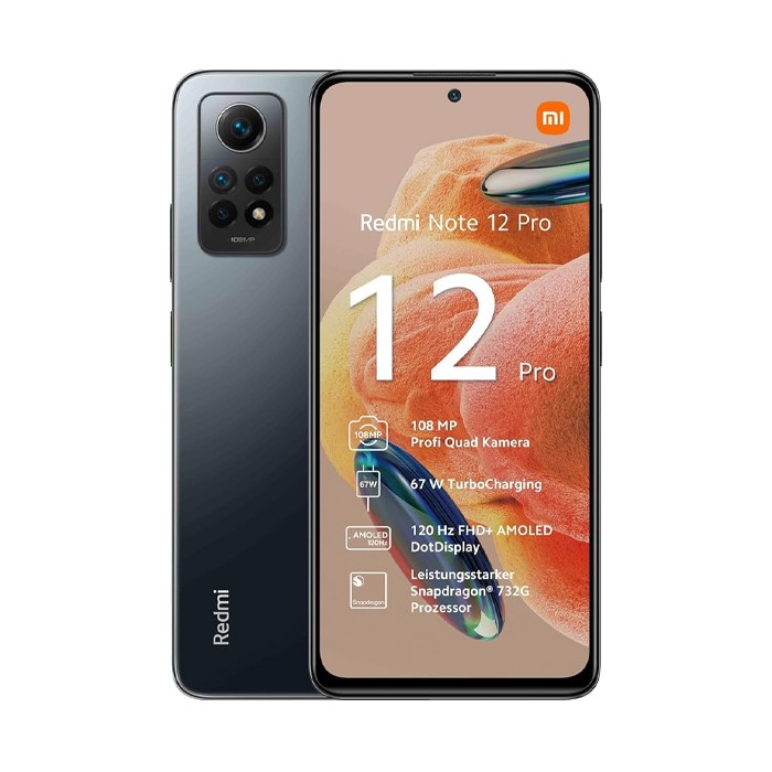 Smartphone Xiaomi Redmi Note 12 Pro 4G 256GB 6.67' AMOLED 108MP Gray [Grade A]
