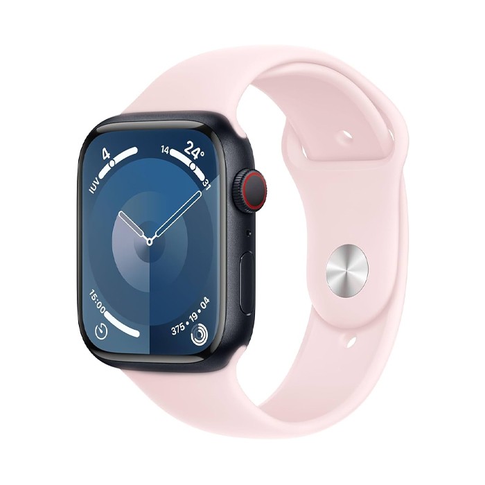 Smartwatch Apple Watch Series 9 GPS (A2980) Aluminium 45mm 64GB OLED Touchscreen Midnight Pink [Grade A]