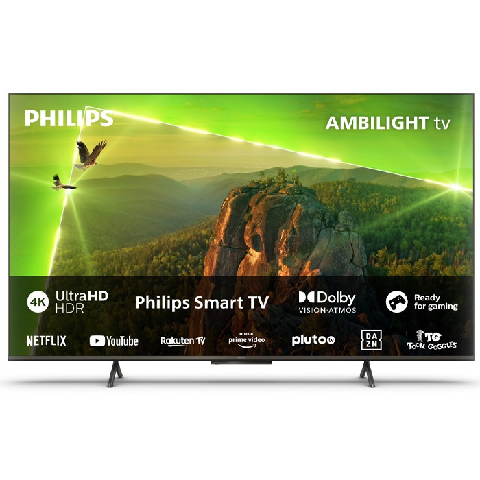 TV Philips Ambilight 55PUS8118 55 Pollici 3840x2160 4K Ultra HD Dolby Vision e Atmos Smart TV DVB-T2 Cromo