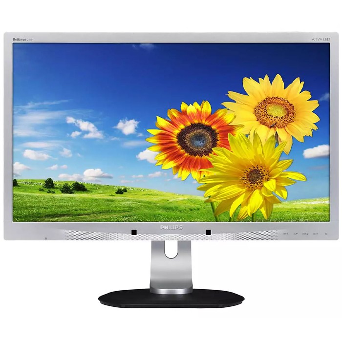 Monitor Philips 241P4Q 24 Pollici 1920x1080 Full-HD USB VGA DVI DisplayPorts Silver
