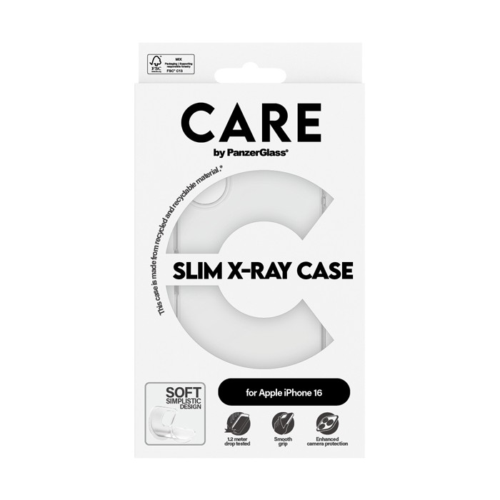 Cover PanzerGlass trasparente CARE by X-Ray Apple iPhone 16 [5715685005800]