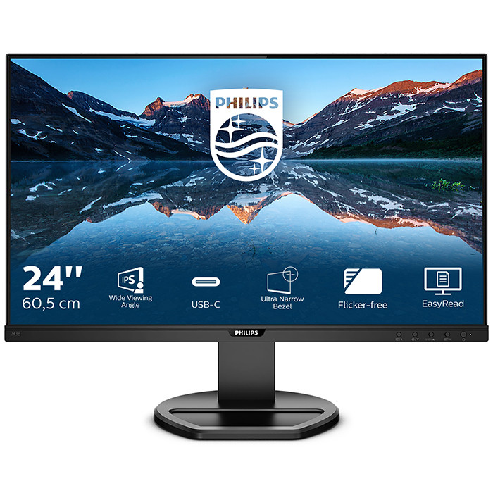 Monitor Philips 243B9 24 Pollici 1920x1080 Full-HD VGA HDMI DP Black
