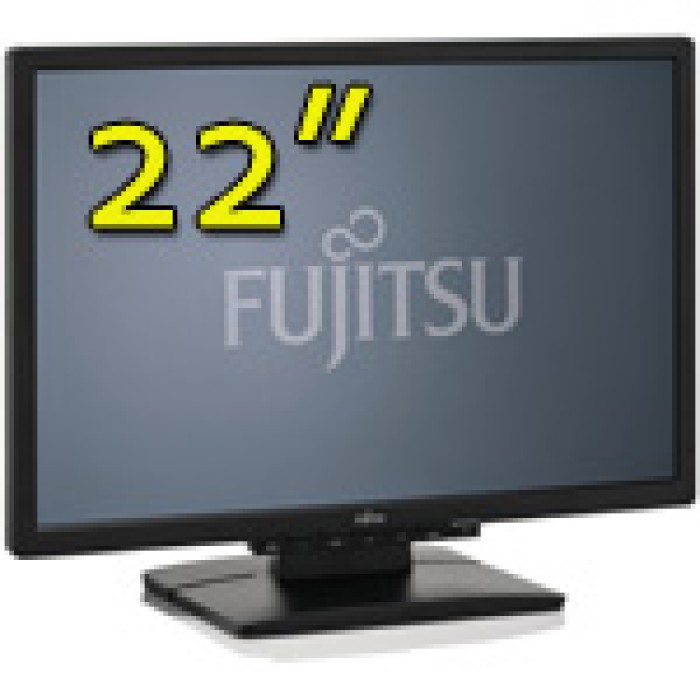 PC Monitor 22 Pollici Fujitsu ScenicView E22W-5 TCO-03 LCD Multimediale DVI VGA Wide BLACK