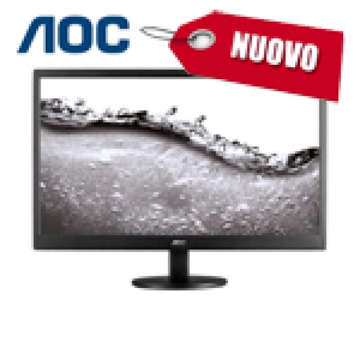 MONITOR AOC LCD LED 19.5 WIDE E2070SWN 5ms 0.27 1600x900 600:1 BLACK VGA Vesa NUOVO 1Y