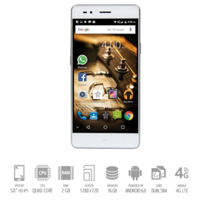 SmartPhone Mediacom Phonepad B500 Dual Sim 2Gb 16Gb 5' HD 5000mAh Grey White Android 6